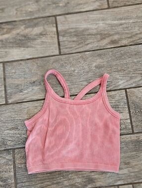 Harmony Balance Ribbed Pink Crop Tank Top Size Xs